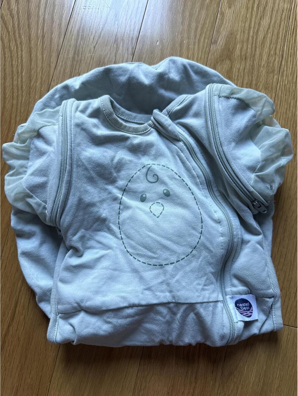 Nested Bean Zen Swaddle Baby Sleep Sack Gray Size S 3-6 Months Zip Front